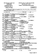 Đề kiểm tra học kỳ I môn Hóa học Lớp 12 - Mã đề 319 - Năm học 2019-2020 - Sở giáo dục và đào tạo Quảng Nam